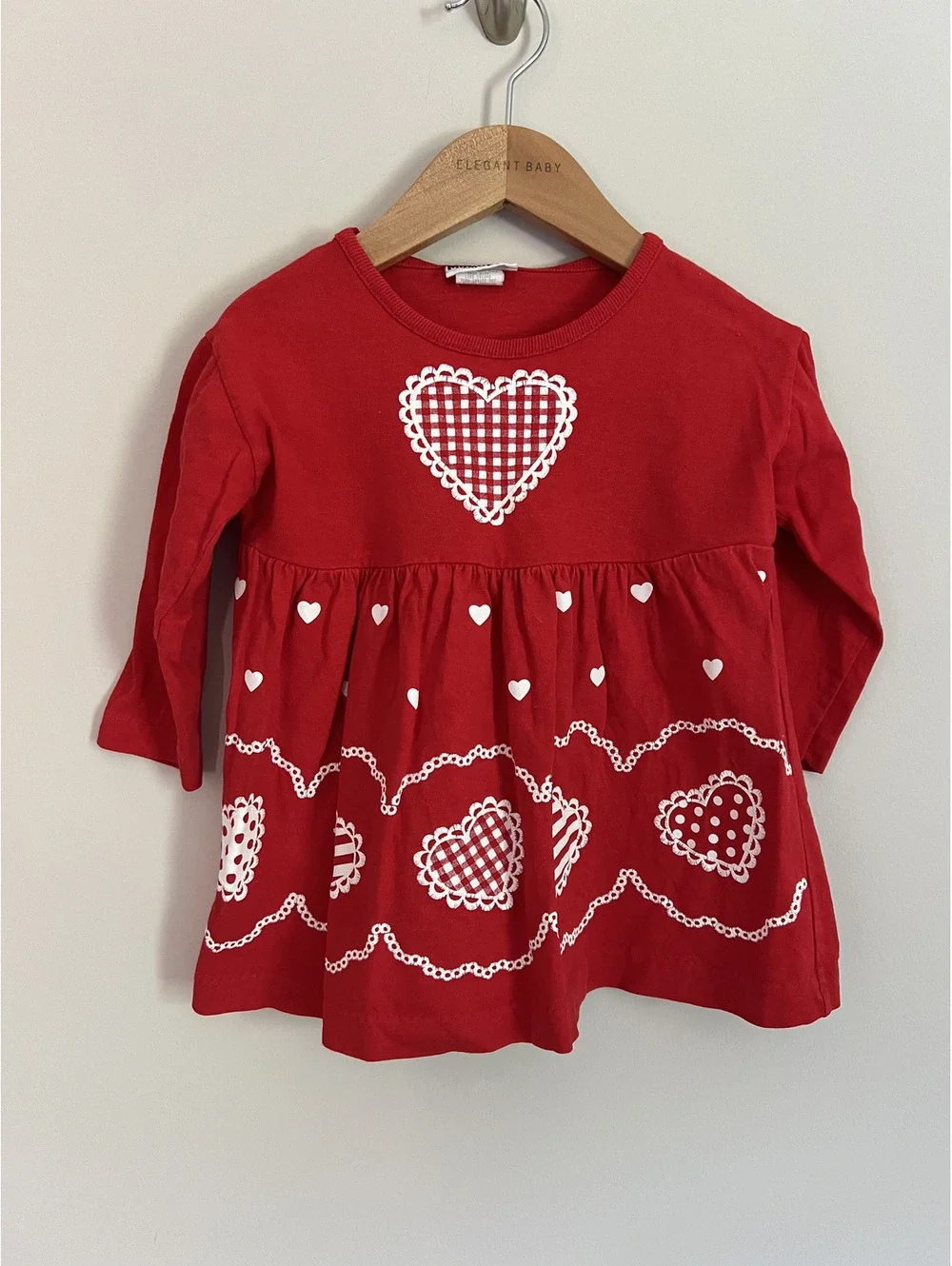 Vintage MiniWaves Heart Printed Dress, Made in USA